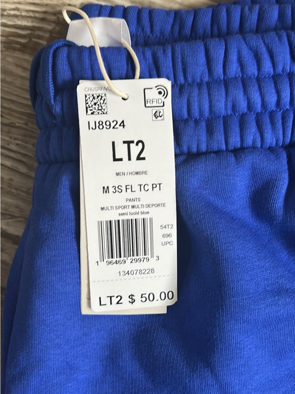 adidas Royal Blue Jogger Pants with White Three-Stripes Mens LT/XXLT - Picture 2 of 2
